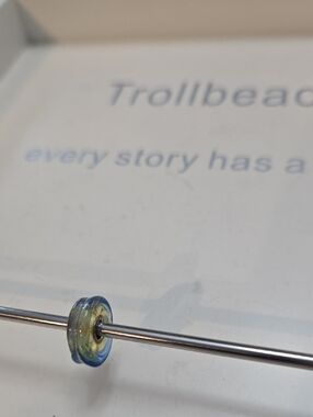 Trollbeads Blue and Green Glass Spacer Bead